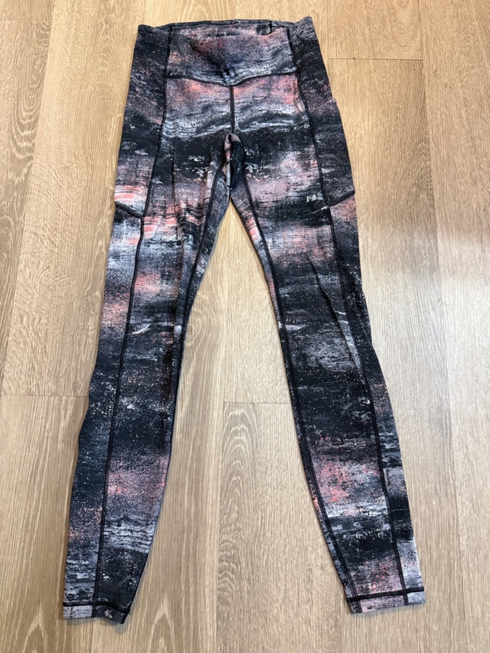 lululemon athletica Black and Pink Space-Dye Leggings